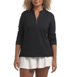 SWING CONTROL Black Mandarin Collar Long Sleeve Quarter Zip Jacket